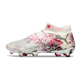Chuteira Campo Puma Future 8 FG Branca e Rosa